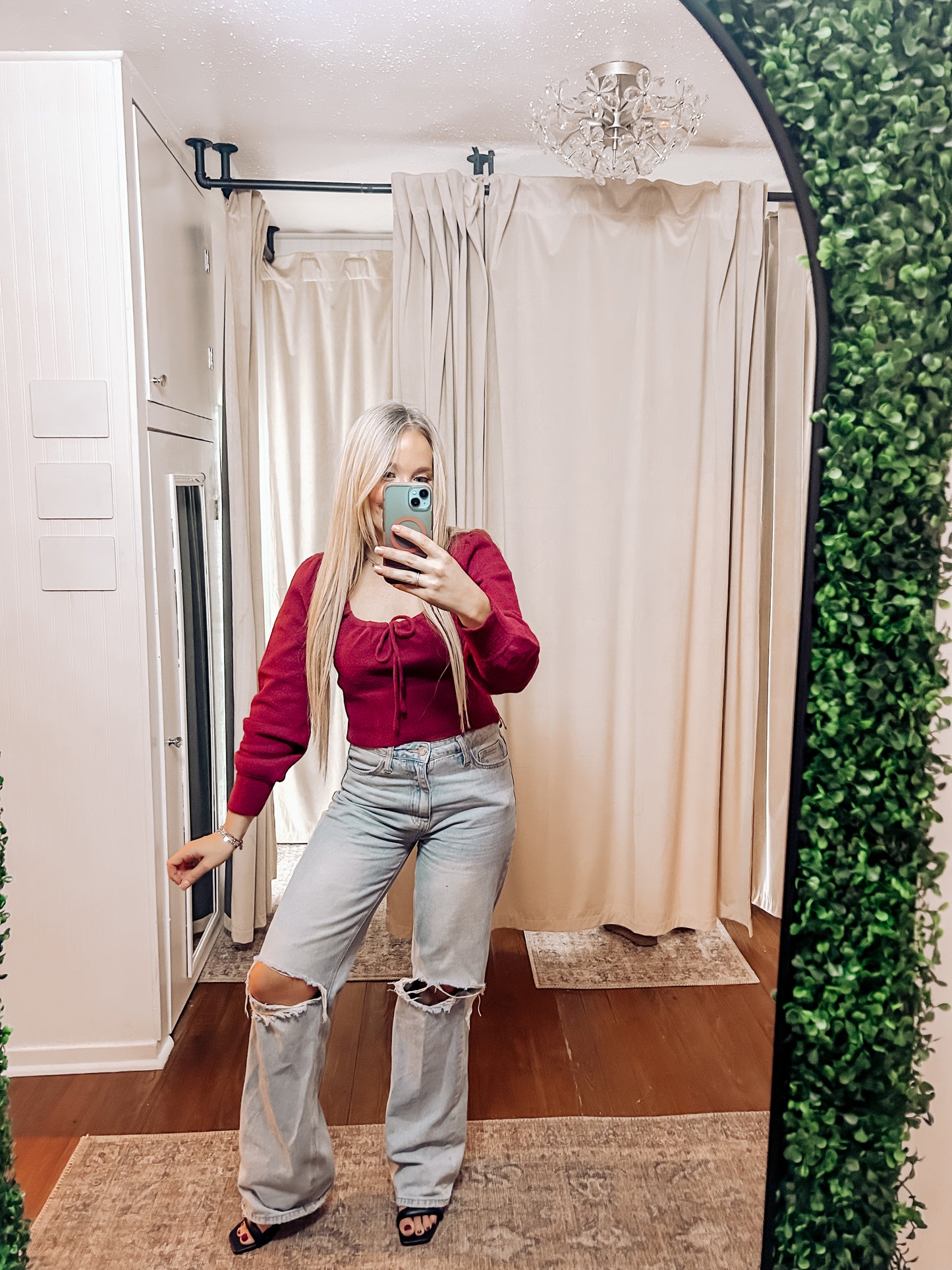 Berry Festive Babydoll Top