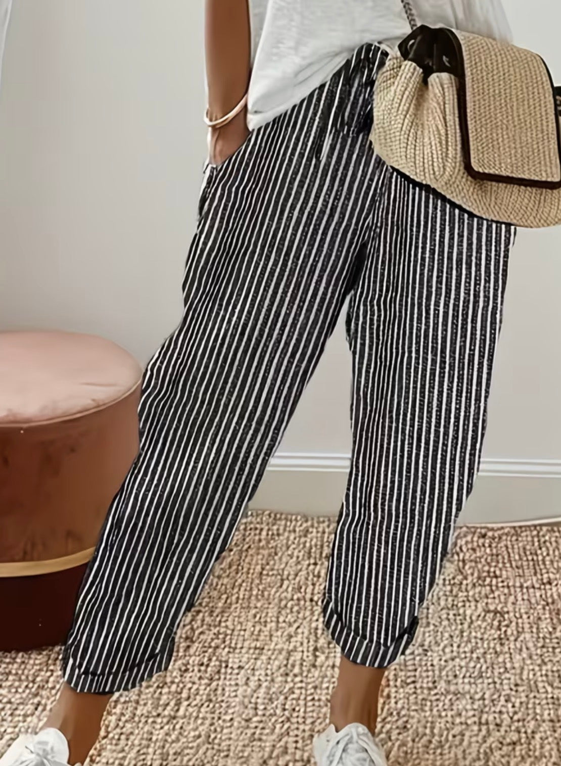 Black Stripe Lounge Pants