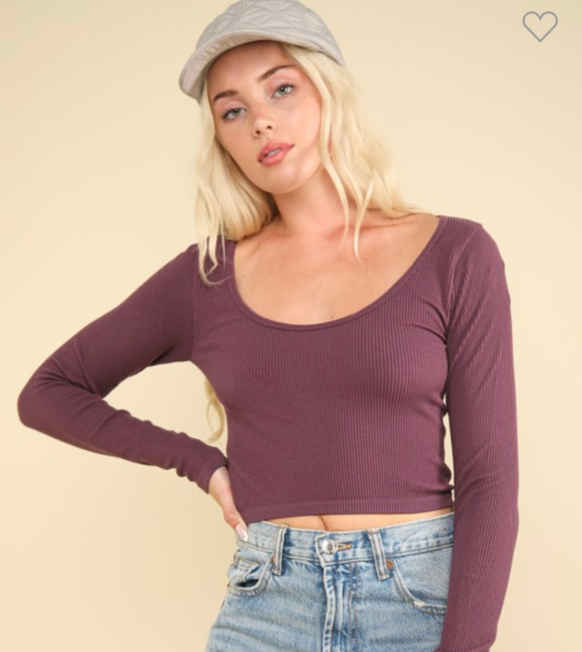 Plum Fitted Crop