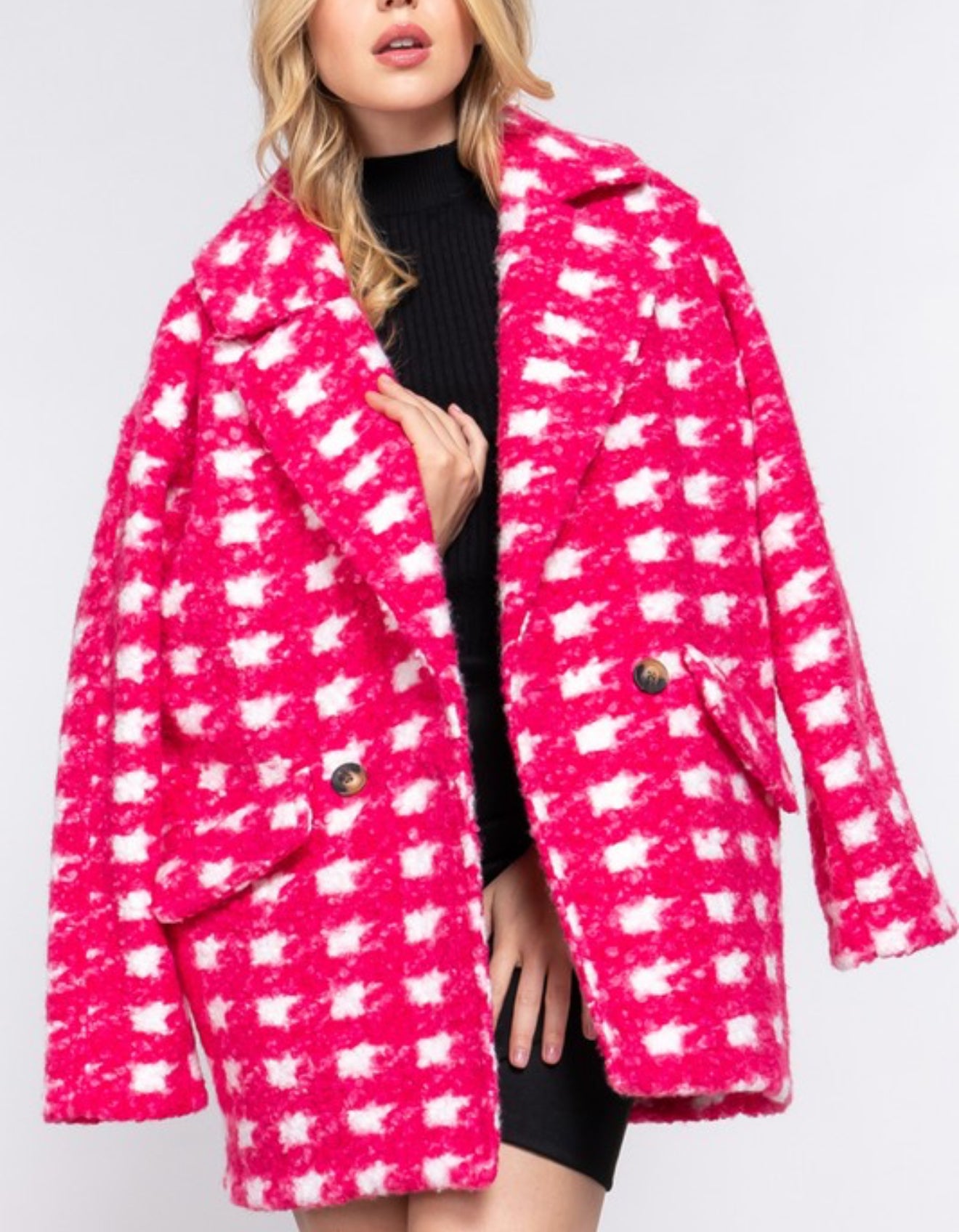 Flamingo Fame Boucle Fleece Coat