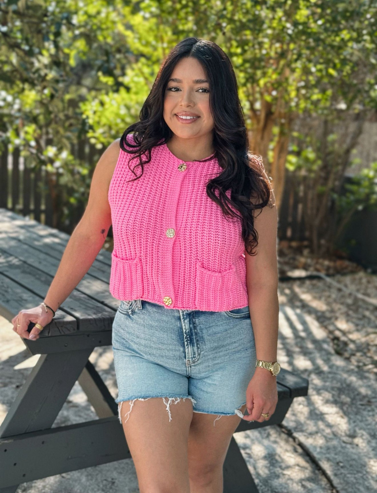 Peony Pop Knit Vest