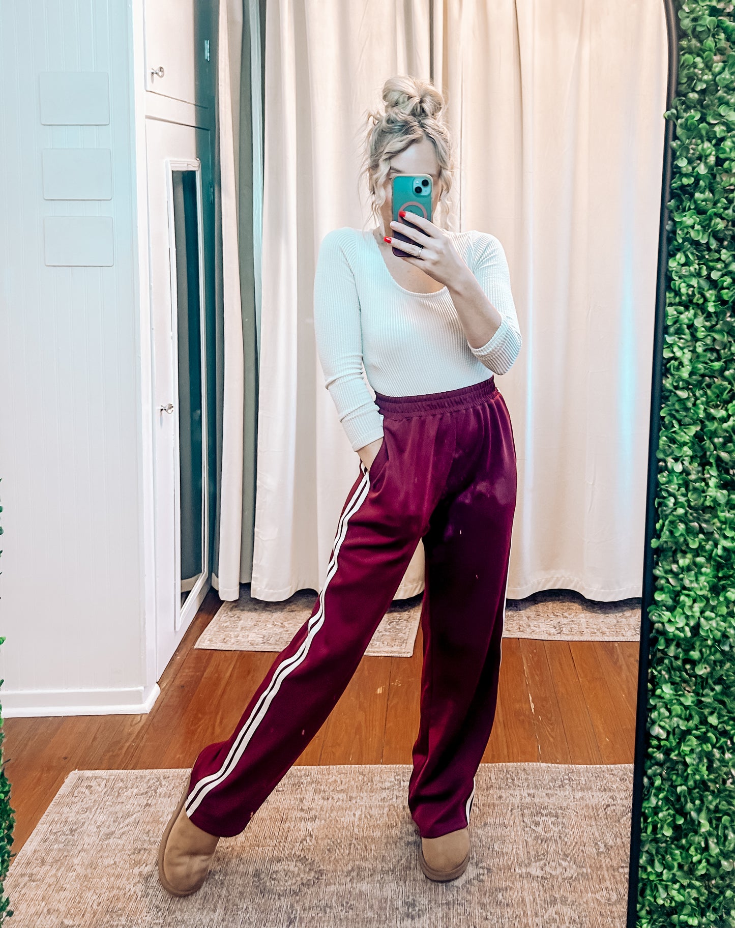 Maroon Track Pants