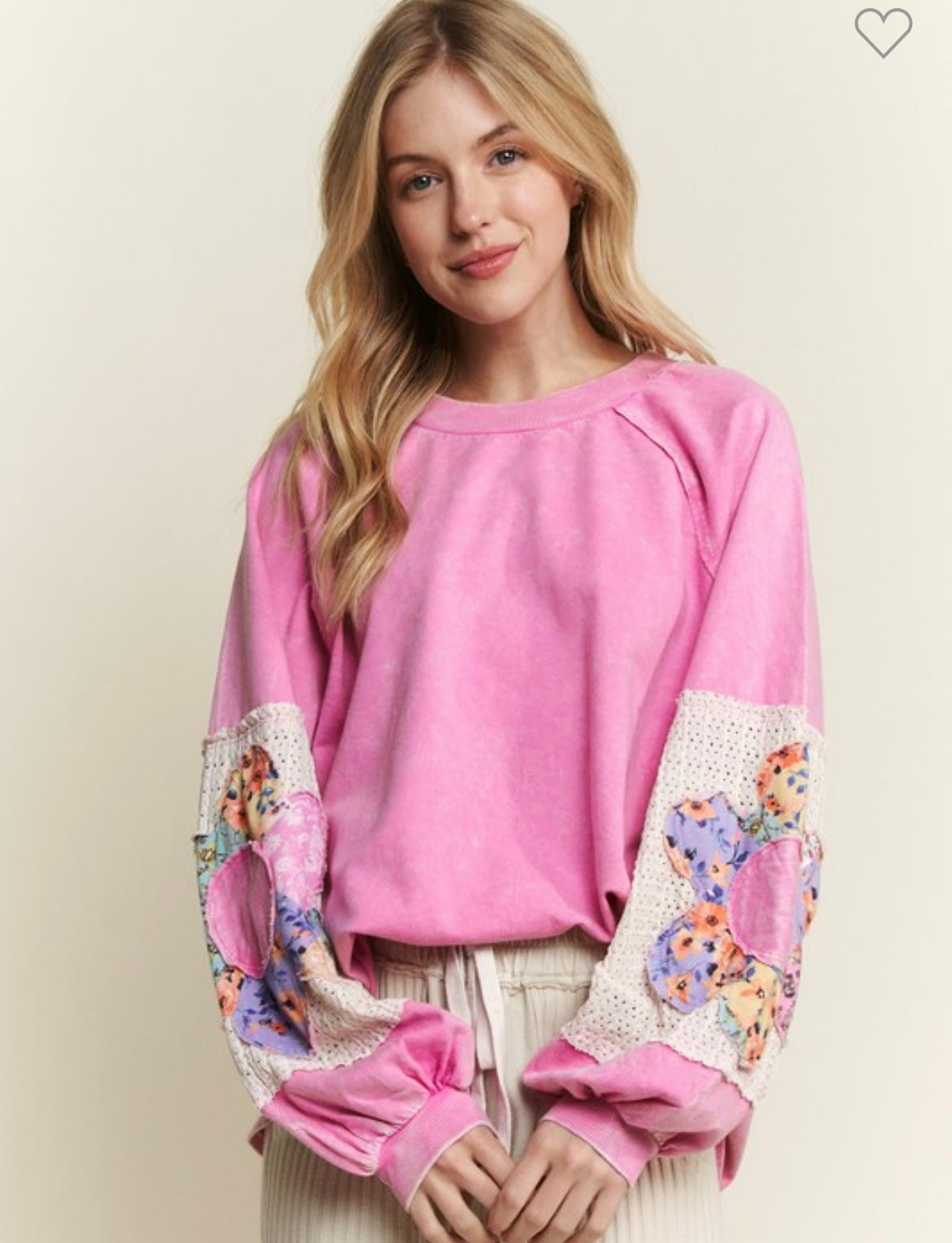 Otzie pink patchwork top
