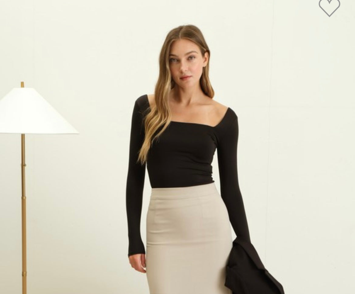 Just the girls black long sleeve top