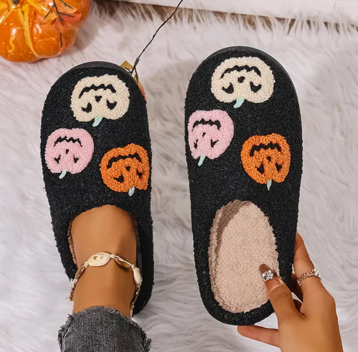 Pumpkin Cozy Slippers