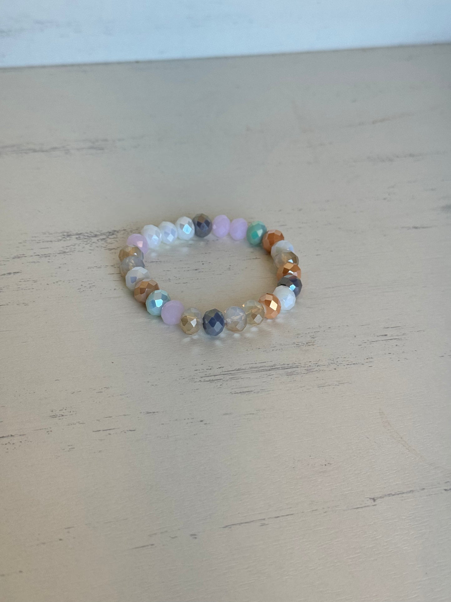 Aqua and Pink Pastels Gem Stackable Bracelet