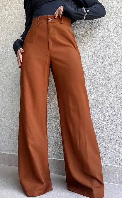 Cinnamon Wide-Leg Trousers
