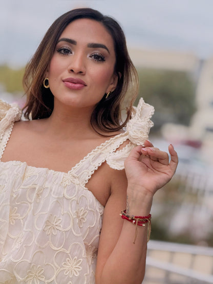 Cream Puff Embroidered Tank