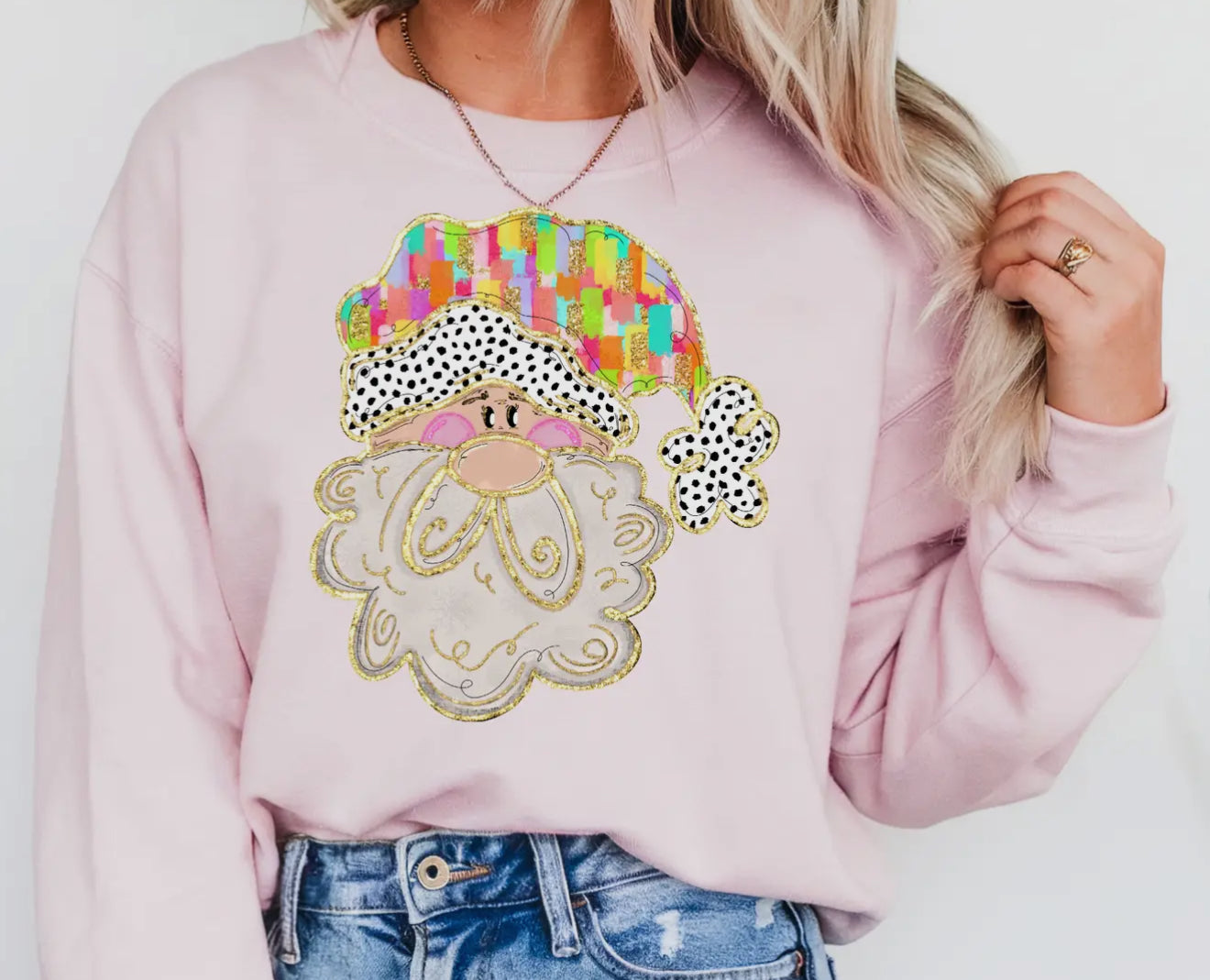 Pink Santa Sweatshirt