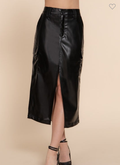 Midnight Muse Faux Leather Skirt