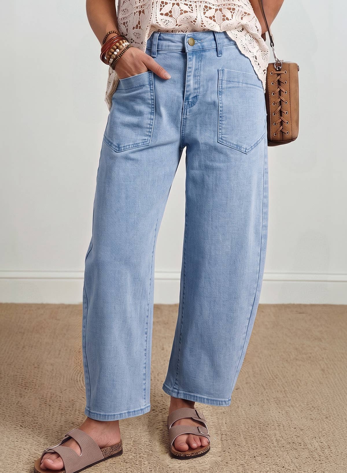Easygoing Barrel-Leg Jeans