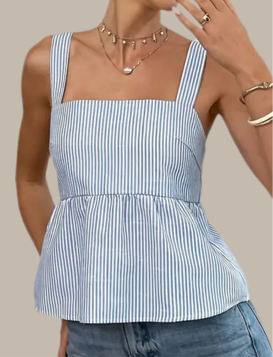 Seaside Stripe Bow Top