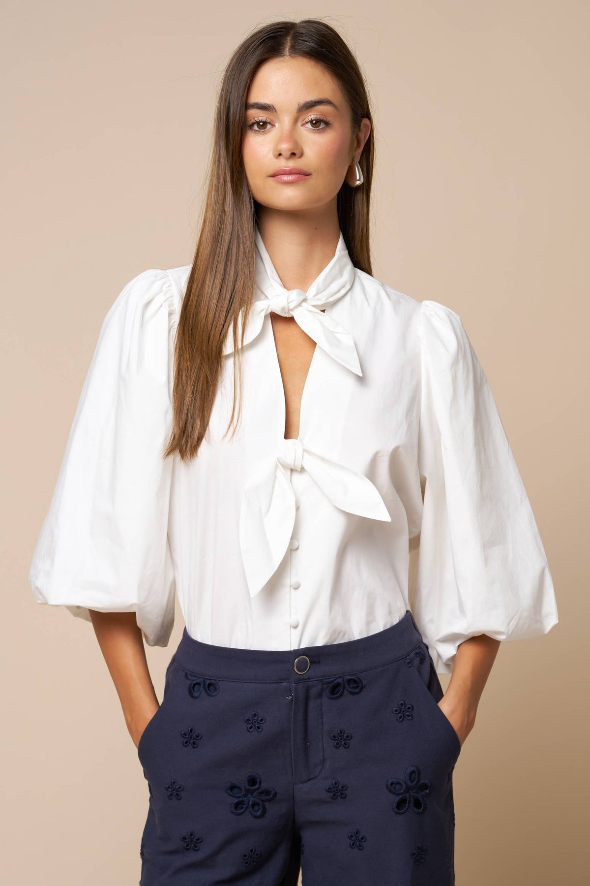 Sunday Social Tie Blouse