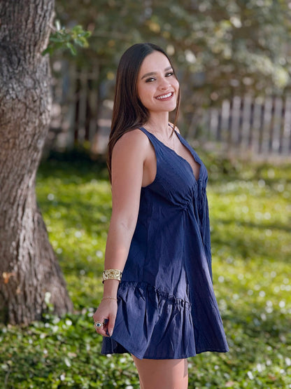 Navy Flirt Babydoll Dress