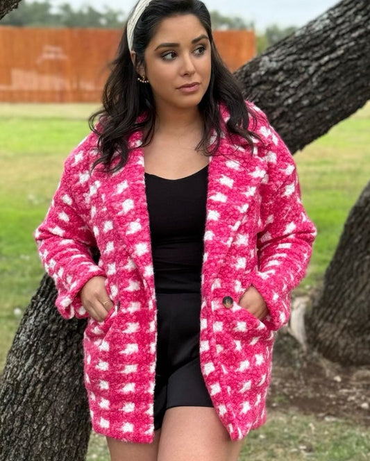 Flamingo Fame Boucle Fleece Coat