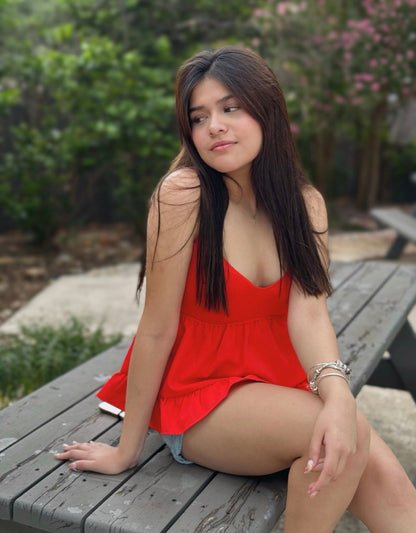 Cherry Kiss Peplum Tank
