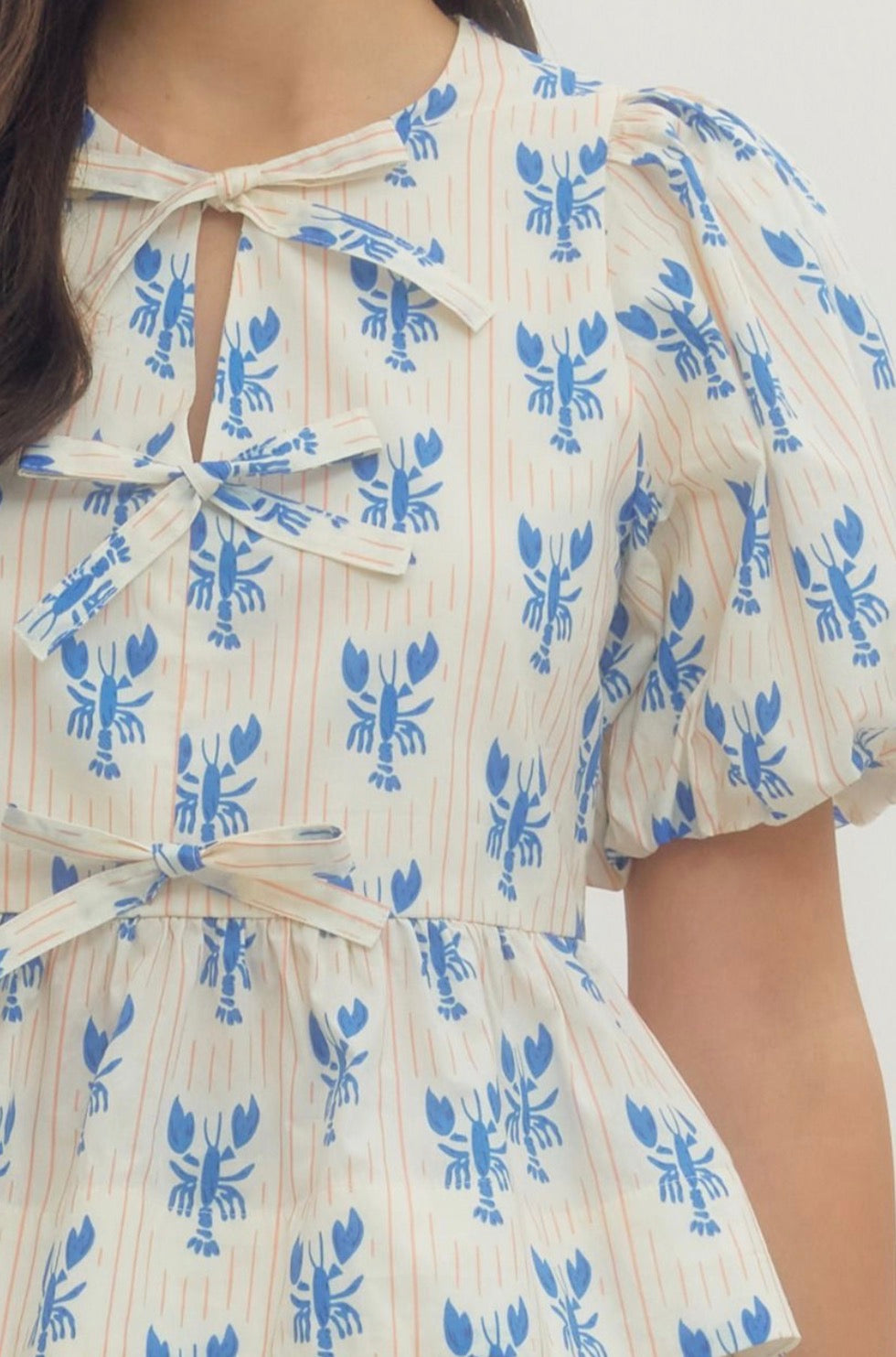 Blue Lobster Bow Shirt