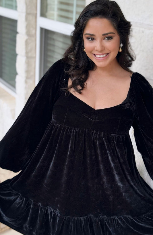 Velvet Nightfall Mini Dress