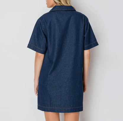 Heart Button Denim Dress