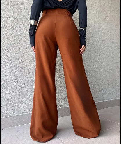 Cinnamon Wide-Leg Trousers