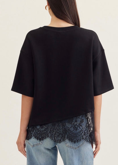 Midnight Muse Lace Hem Top