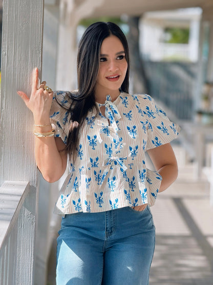 Blue Lobster Bow Shirt