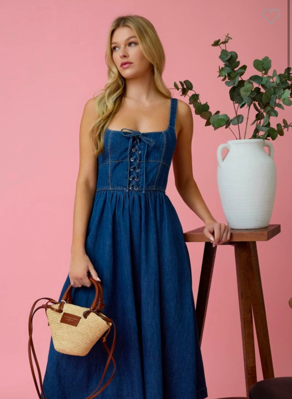 Cowgirl Charm Denim midi dress