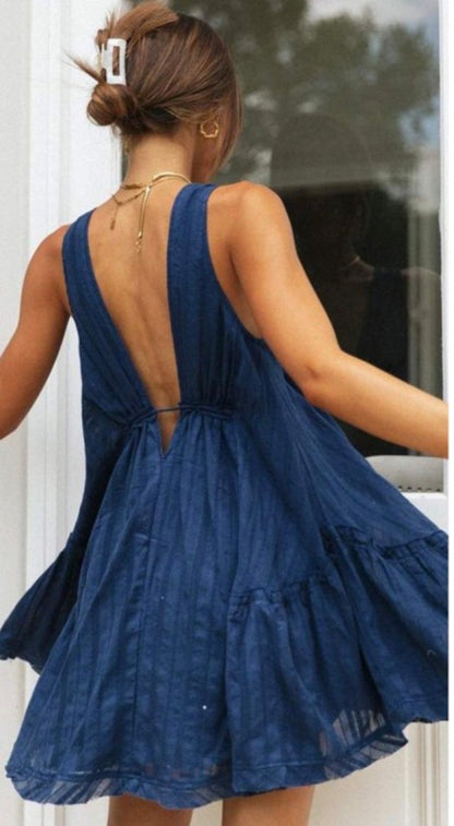 Navy Flirt Babydoll Dress