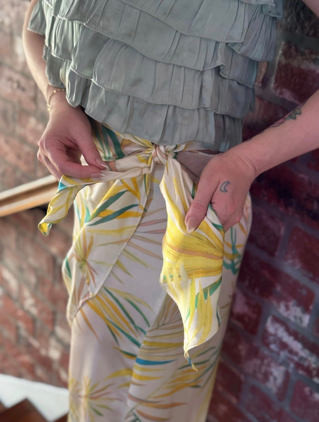 Wrap Around Silky Skirt