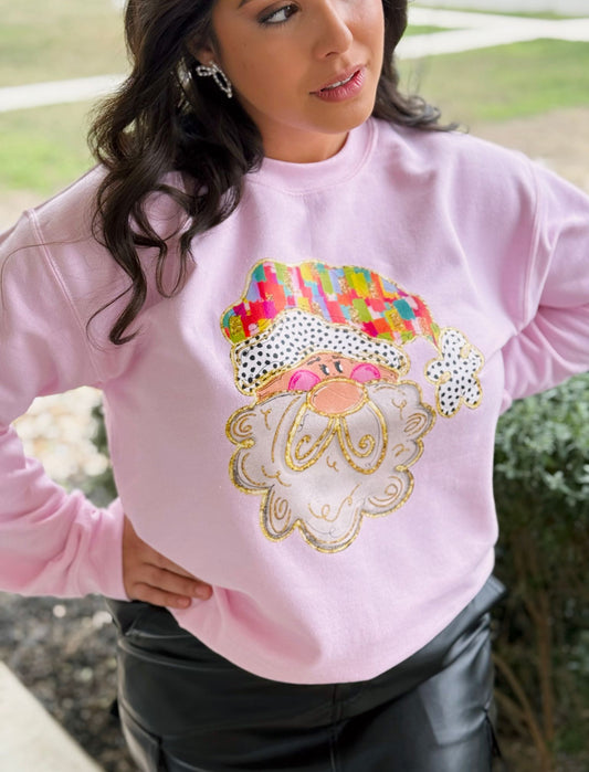 Pink Santa Sweatshirt
