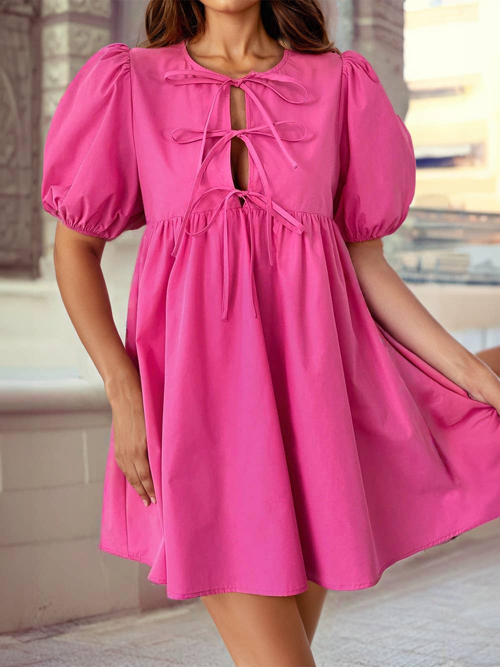 Pink & Bows Mini Dress