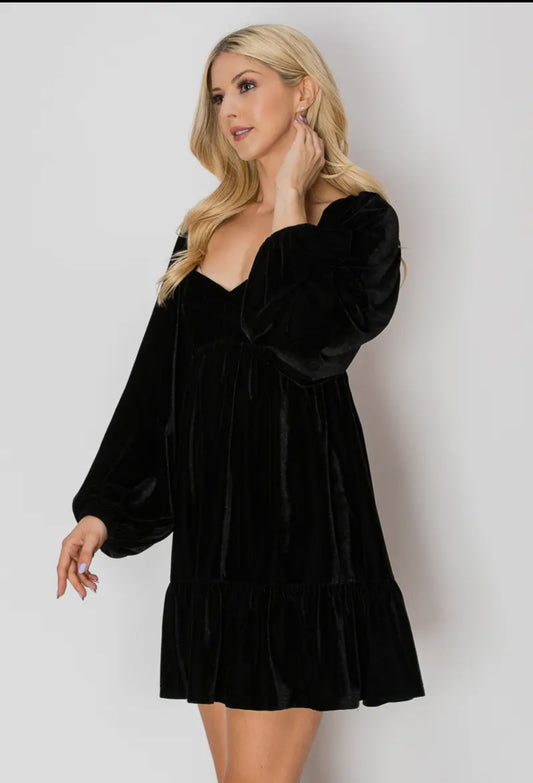 Velvet Nightfall Mini Dress