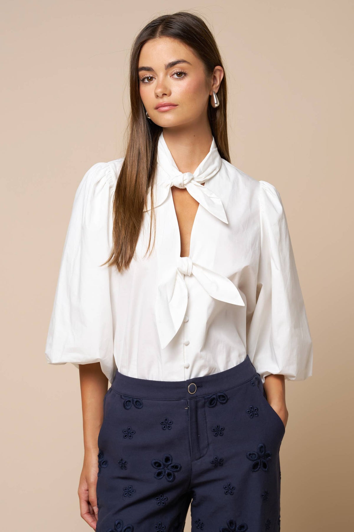 Sunday Social Tie Blouse