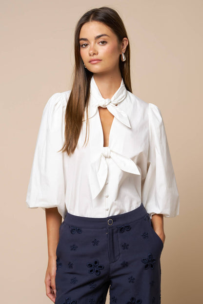 Sunday Social Tie Blouse