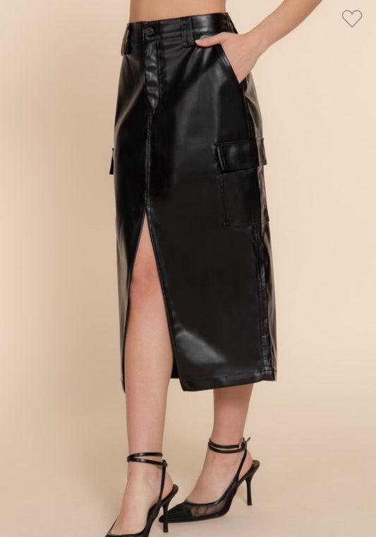 Midnight Muse Faux Leather Skirt