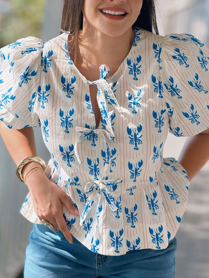 Blue Lobster Bow Shirt