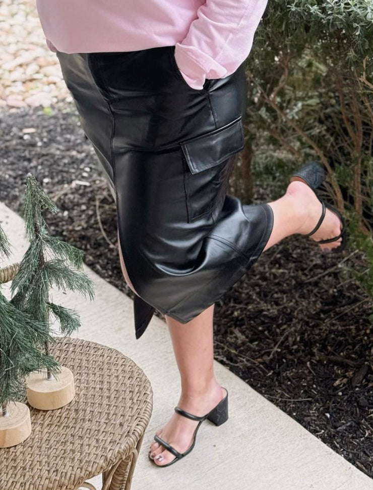 Midnight Muse Faux Leather Skirt