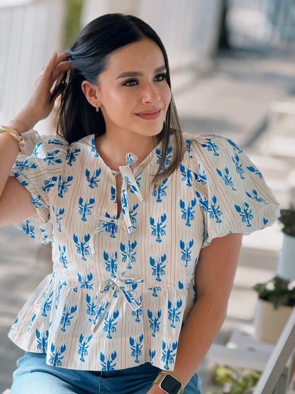 Blue Lobster Bow Shirt