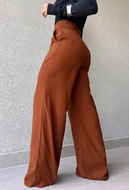 Cinnamon Wide-Leg Trousers