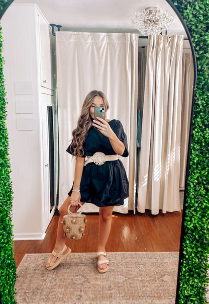 Los Cabos black babydoll mini