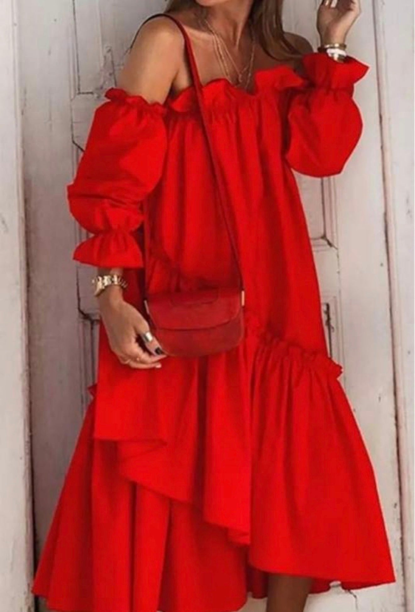 Statement Red Midi Dress