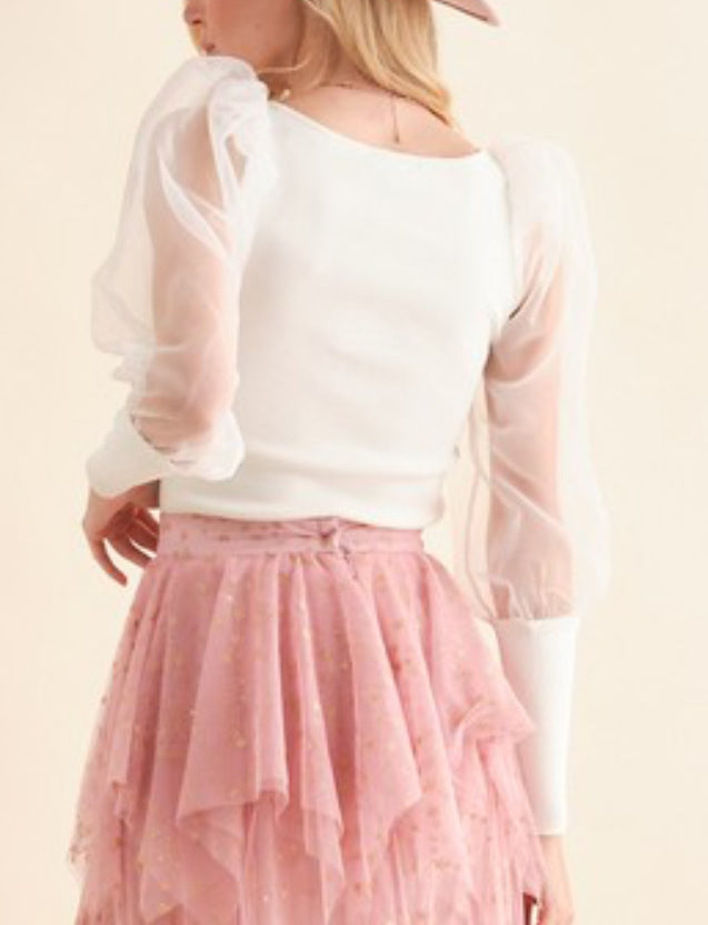 Dreamy Cheer Puff Blouse