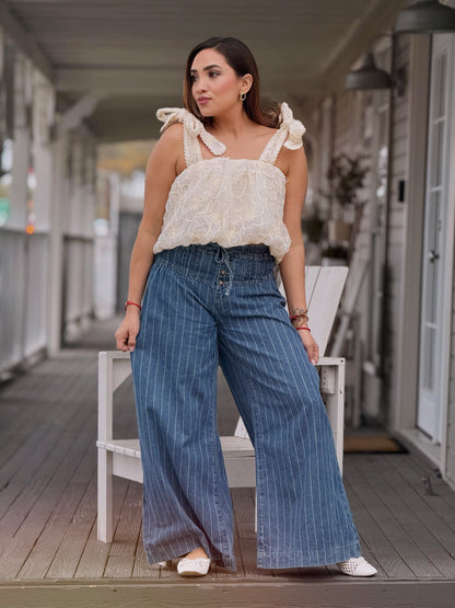 Cream Puff Embroidered Tank