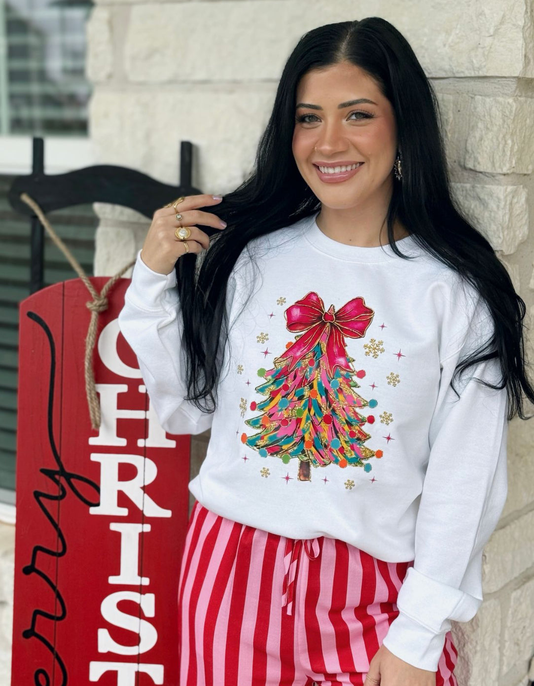 Pink Dream Christmas Tree Sweatshirt