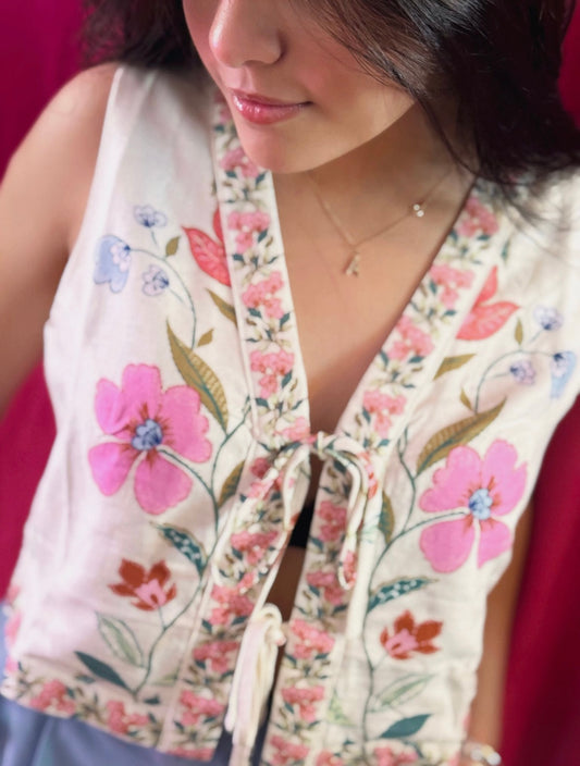 Floral Boho Vest