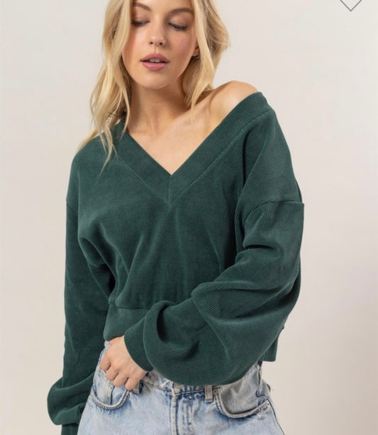 Emerald V Neck Sweater