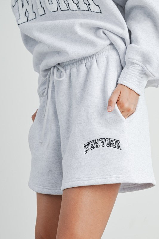 New York Embroidered Sweatshorts