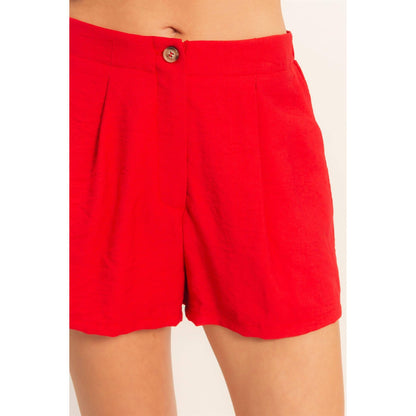 Strap Buttoned Top And Shorts Set